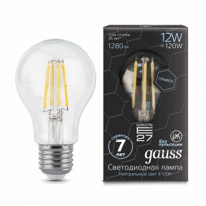 Лампа Gauss LED Filament Graphene A60 E27 12W 4100К 1/10/40