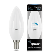 Лампа Gauss LED Candle-dim E14 7W 4100К диммируемая 1/10/100