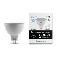 Лампа Gauss LED Elementary MR16 GU5.3 9W 6500K 1/10/100