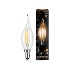 Лампа Gauss LED Filament Candle tailed E14 5W 2700K 1/10/50