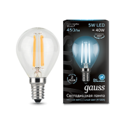 Лампа Gauss LED Filament Globe E14 5W 4100K 1/10/50