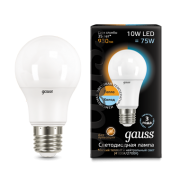 Лампа Gauss LED A60 10W E27 2700K/4100K CTC 